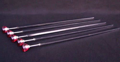 Lt Of (5)) Vintage Commercial Rotisserie Skewers With Red/Clear Acrylic Handles