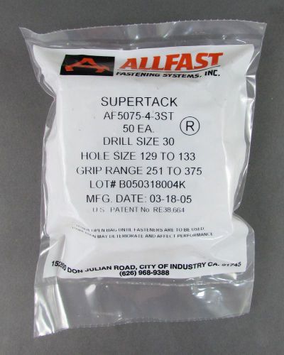 50pcs allfast af5075-4-3st fastack rivets - drill sz: 30, hole sz: 129-133 *new* for sale