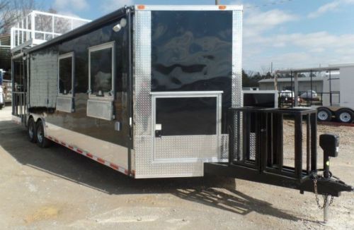 Concession Trailer 8.5&#039; X 28 Black Food Event Catering