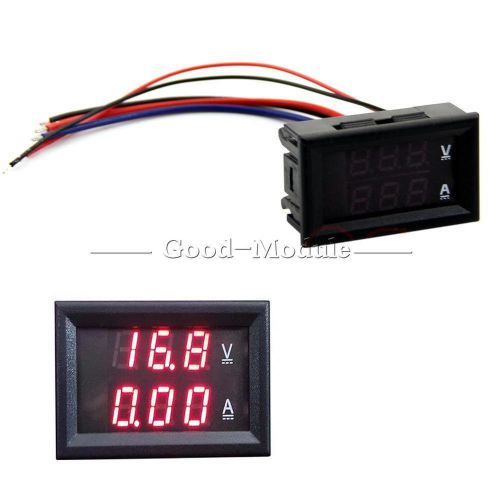 Voltmeter ammeter dc 100v 10a red led panel amp dual digital volt meter gauge g for sale