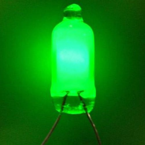 LOT OF 20 Green Glow NE-2G Neon Lamps, Phosphor-Coated Variant of NE-2 Type Bulb