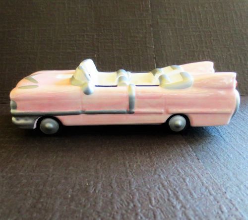 Painted Ceramic Mary Kay Pink Cadillac Car Business Cards Holder MK Collectible