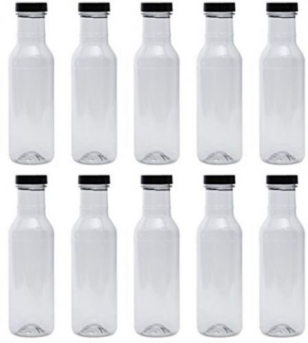 12 OZ LONG RING NECK CLEAR PLASTIC DRESSING BOTTLE- CASE OF 10