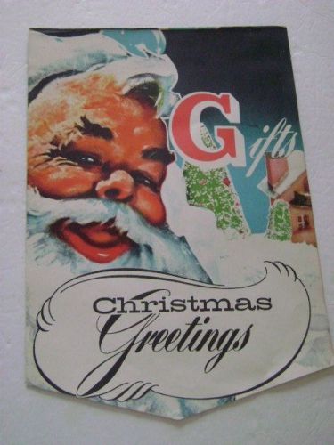 Vintage 2 sided Christmas Greetings Gift Banner,13x18&#034;