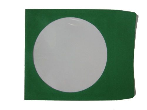 500 new green  paper cd dvd sleeve w/window &amp; flap psp60darkgreen for sale