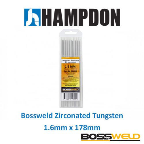Bossweld zirconated tungsten x1.6mm x178mmx10 - 900320 for sale