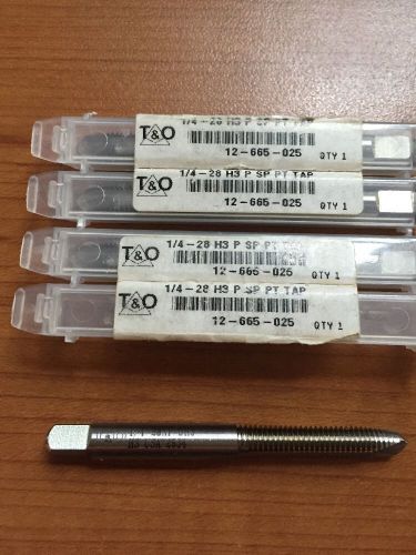 T&amp;O 12-665-025 High Speed Steel Spiral Pointed Plug Tap lot of (4)