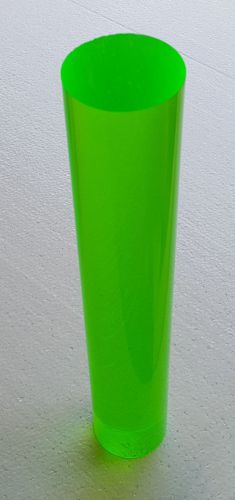 2” diameter clear lime green acrylic plexiglass lucite rod 12” inch 11 7/8&#034; long for sale
