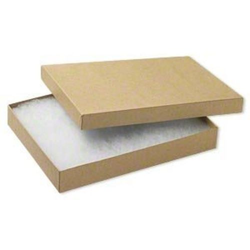 10 Pack Cotton Filled Kraft Color Jewelry Gift and Retail Boxes 5.25 X 3.75 X...