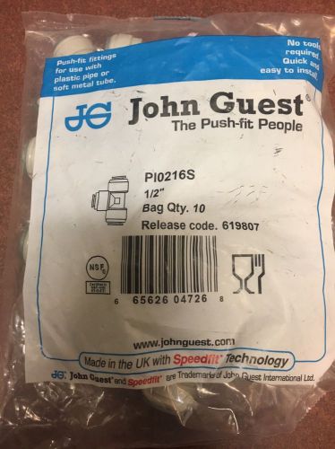 John Guest Union Tee Tube PI-0216-S Free Shipping