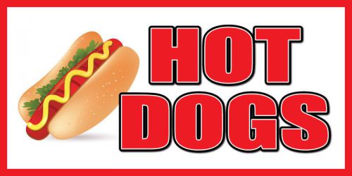 2&#039;x4&#039; Hot Dog Vinyl Banner 24&#034;x48&#034;