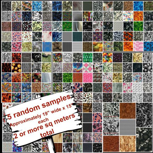 HYDROGRAPHIC FILM WATER TRANSFER PRINTING FILM HYDRO DIP ASSORTED SAMPLE 5 PACK