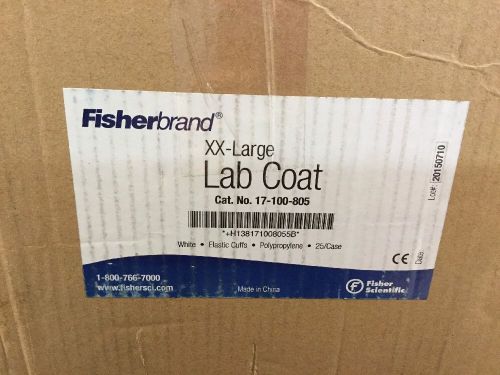 Fisherbrand 17-100-805 disposable lab coates polypropylene elastic cuffs xxl 25 for sale