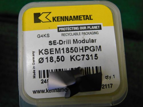 Kennametal Carbide Replaceable Tip Drill KSEM1850HPGM KC7315 (.7283&#034;)