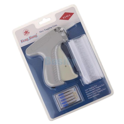 Clothes garment price label tag tagging gun+800 barbs+6 needles set white for sale