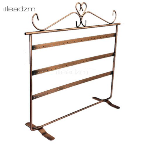 Leadzm New Bronze 3-Level Earrings Holder Jewelry Display Rack Stands 72 Holes