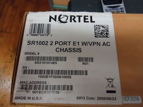 SR2101014E5 NORTEL NETWORKS SR1002 2 PORT E1 W/VPN AC CHASSIS BRAND NEW!