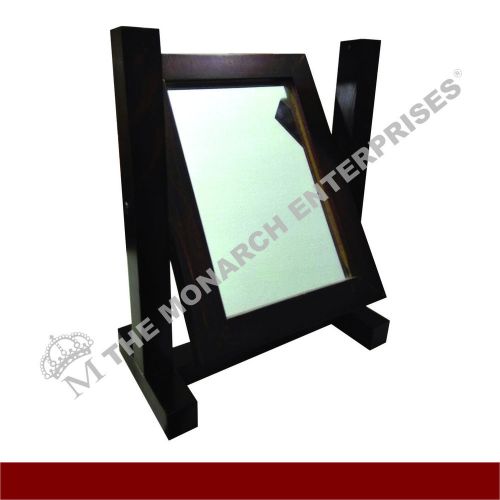 Optical display eyewear wooden table top mirror stand for sale