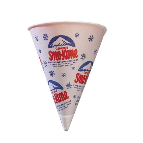 Sno Kone Paper Cups 6 oz 1,000 ct Extra Thick Heavy Duty Dry Wax Paper