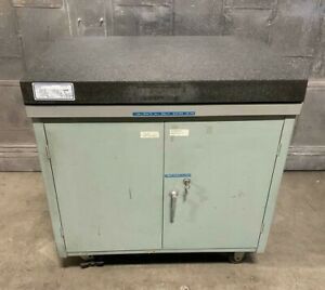Granite Plate Surface Inspection Table 24 x 36 x 3 Standridge W Metal Cabinet