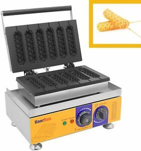Hanchen Commercial Hot Dog Waffle Machine 6Pcs Corn Dog Waffle Maker for Snack