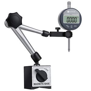 Neoteck Electronic Digital Dial Indicator Gauge and Magnetic Base Set, Range: 0-