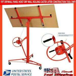 11FT Drywall Panel Lift Hoist Dry Wall Rolling Caster Lifter Construction Jack