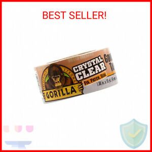 Gorilla Crystal Clear Duct Tape, 1.88” x 18 yd, Clear, (Pack of 1)