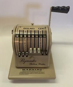 VTG Paymaster Ribbon Writer 8000 Series Check Writer Made USA Brown Plastic Case