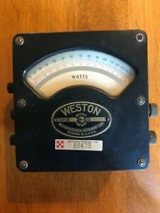 Vintage Weston Watts Meter Bakelite Case Model 432 Untested Steam Punk