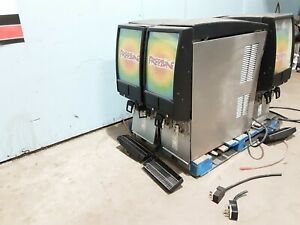 LOT OF 3 &#034; IMI CORNELIUS&#034; AIR COOLED 1 PHASE,  2 FLAVORS FROZEN SLUSHY MACHINES