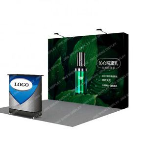 10ft Portable Pop Up Sign Stand Trade Show Display Booth Expo with Custom Print