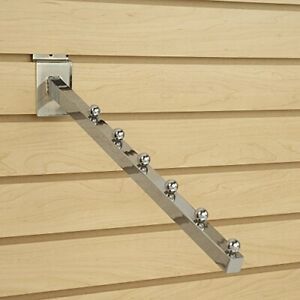 Only Hangers 6 Ball Slatwall Waterfall Brackets - Chrome - Pack of 10