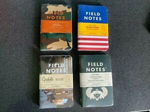 New Field Notes Lot Coal, Board Game Cafe, L.L. Bean, and Graduate Sealed Packs