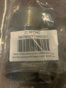 Grainger 5P734C Black Steel Pipe Nipple 2&#034; x 3&#034; Threaded