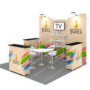 20ft Portable Trade Show Display Booth Exhibition Back Wall with Custom Print