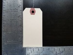 200- 1-7/8&#034; x 3-3/4&#034; WIRED MANILA TAG HANG LABEL SHIPPING INVENTORY STOCK SIZE 3