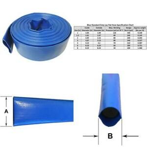 1-1/2 In. Dia X 100 Ft. Blue 6 Bar Heavy-Duty Reinforced Pvc Lay Flat Discharge