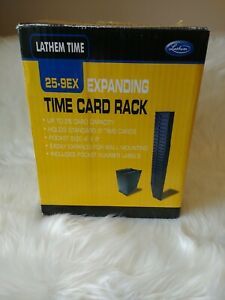 Lanthem Expandable Time Card Rack Black 25 Slot Capacity