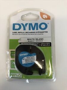 DYMO LetraTag Labeling Tape White Plastic Tape 1/2&#039;&#039; Wide 13&#039; Long Sealed