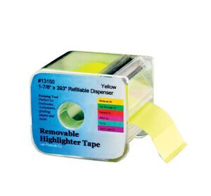 Lee Removable Wide Highlighter Note Tape, 1-7/8 X 393 in, Blue, Pack of 2