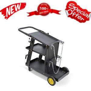 Welder Plasma Cutter Durable Cart with 370 Lbs Weight Capacity 3 Shelves Cable