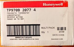 Honeywell TP970B 2077 4 Pneumatic Thermostat Reverse Acting Convert stat 60F-90F