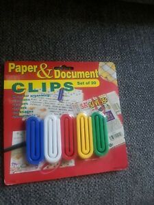Vintage Paper &amp; Document Clips set of 20. NEW &amp; SEALED.