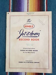 VTG Humble Oil &#034;Jot It Down&#034; Farm Record Book, Schuman &amp; Vance DeLeon, TX