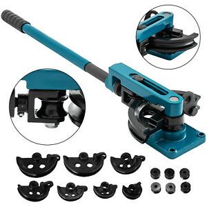 VEVOR Pipe Bender Manual Bench Bending Machine 3/8&#034;-1&#034; Tube Bender Set 7 Dies