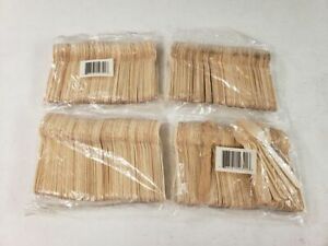 Lot Of 4 Wooden Culinary Taster Spoons 4 1/2 Inch 75 Pcs/Pack 300 Spoons Total