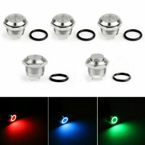 Mini 12mm 12V LED Stainless Steel Momentary Push Button Switch For Car/Boat/ TC