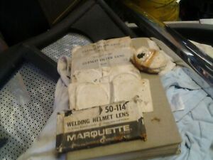 BOX LOT WELDING HELMET LENSES Vintage MARQUETTE 50-114 GLENNCO Goggles ETC
