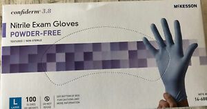 McKesson Nitrile Exam Gloves Powder-Free Size L 100 ct. Confiderm 3.8 one box